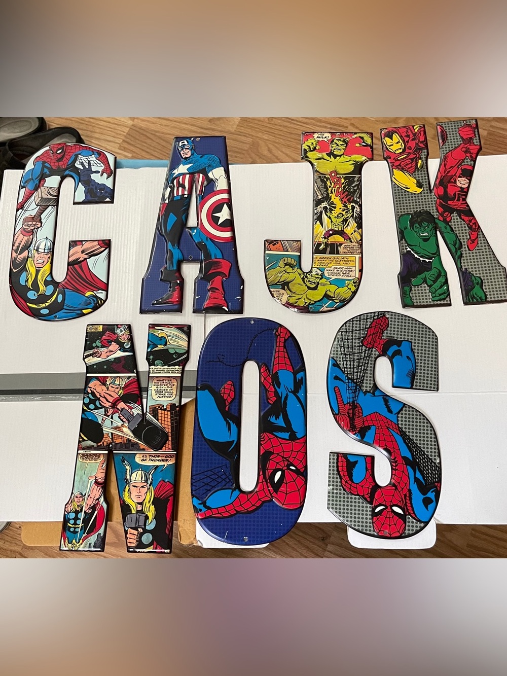 Marvel Superhero Wall Decor 7 MultiColor Kids Room Letters Up To 14 Names 10x5”